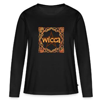 Cadre celtique wicca e 118 - T-shirt manches longues Premium bio Femme - noir - Devant - Julia (174cm)