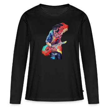 Demon Guitarist - Women's Premium Organic Long Sleeve Shirt - black - Front - Julia (174cm)