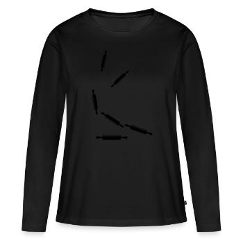 Kitchen roll rolling pin - Women's Premium Organic Long Sleeve Shirt - black - Front - Julia (174cm)