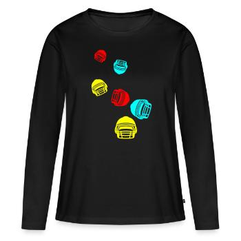 Casque de football - T-shirt manches longues Premium bio Femme - noir - Devant - Julia (174cm)