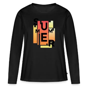 Summer - Frauen Premium Bio Langarmshirt - Schwarz - Vorne - Julia (174cm)