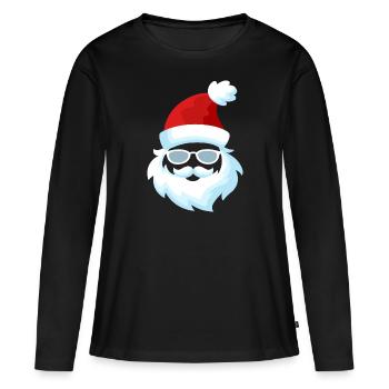 Santa Claus Beard Sunglasses Christmas Hat - Women's Premium Organic Long Sleeve Shirt - black - Front - Julia (174cm)