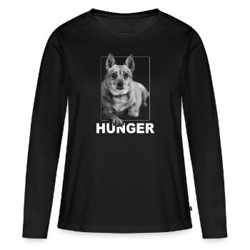 Hunger - Women's Premium Organic Long Sleeve Shirt - black - Front - Julia (174cm)