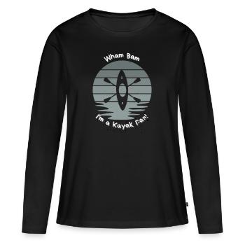 Wham Bam je suis un fan de kayak! - T-shirt manches longues Premium bio Femme - noir - Devant - Julia (174cm)