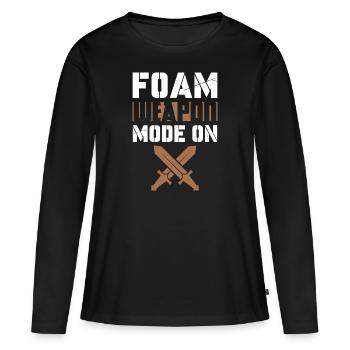 Foam weapon Mode on | Larper - Women's Premium Organic Long Sleeve Shirt - black - Front - Julia (174cm)