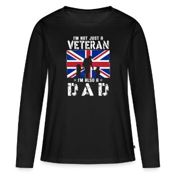 Je ne suis pas seulement un vétéran, je suis aussi un père - T-shirt manches longues Premium bio Femme - noir - Devant - Julia (174cm)