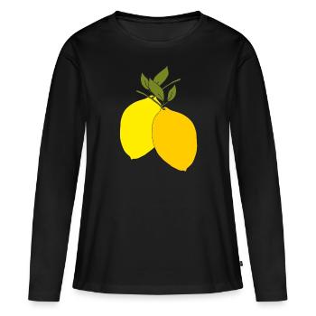 Citrons Double - T-shirt manches longues Premium bio Femme - noir - Devant - Julia (174cm)