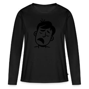 fatigue - T-shirt manches longues Premium bio Femme - noir - Devant - Julia (174cm)