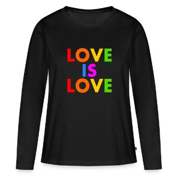 Love is love - T-shirt manches longues Premium bio Femme - noir - Devant - Julia (174cm)