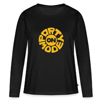 Party Fashion On Big Font Fun Celebration Festival - Women's Premium Organic Long Sleeve Shirt - black - Front - Julia (174cm)