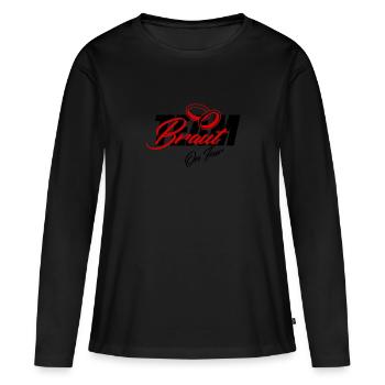 JGA - Frauen Premium Bio Langarmshirt - Schwarz - Vorne - Julia (174cm)
