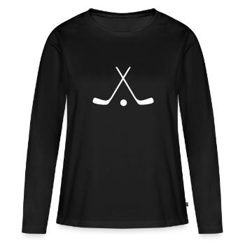 hockey sticks / hockey symbol - T-shirt manches longues Premium bio Femme - noir - Devant - Julia (174cm)