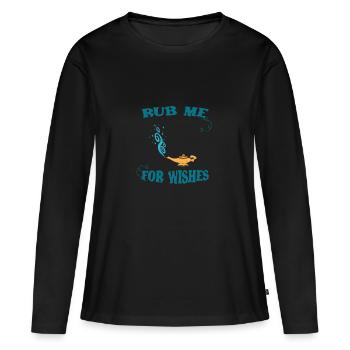 Wunderlampe Reiben Für Wünsche Gini Flaschengeist - Frauen Premium Bio Langarmshirt - Schwarz - Vorne - Julia (174cm)