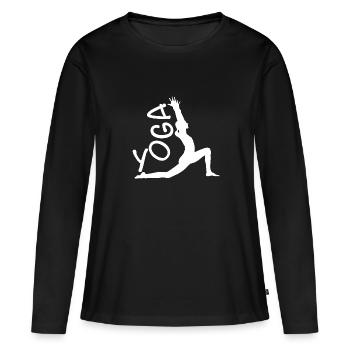 Yoga Workout - Women's Premium Organic Long Sleeve Shirt - black - Front - Julia (174cm)