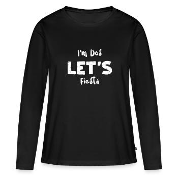 Je suis Dos Let’s Fiesta - T-shirt manches longues Premium bio Femme - noir - Devant - Julia (174cm)
