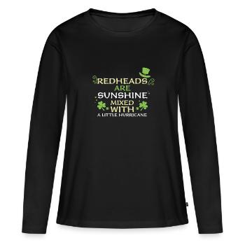 Les rousses sont du soleil mélangé avec... - T-shirt manches longues Premium bio Femme - noir - Devant - Julia (174cm)