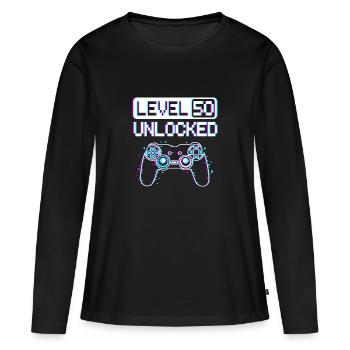 Happy Birthday 50 years geek - Women's Premium Organic Long Sleeve Shirt - black - Front - Julia (174cm)