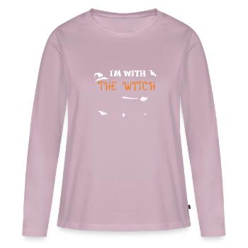I'm With The Witch - Halloween - Women's Premium Organic Long Sleeve Shirt - dusky pink - Front - Julia (174cm)