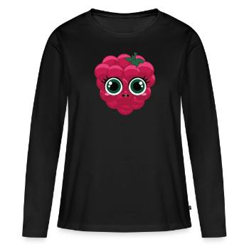 Rubis Framboise - T-shirt manches longues Premium bio Femme - noir - Devant - Julia (174cm)