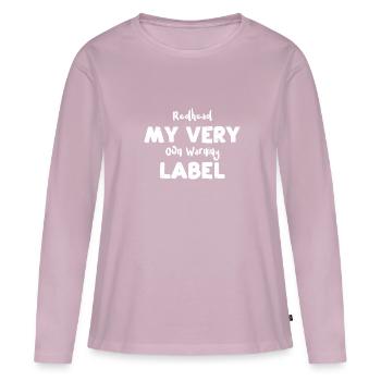 Redhead Ma propre étiquette d'avertissement - T-shirt manches longues Premium bio Femme - rose poudré - Devant - Julia (174cm)