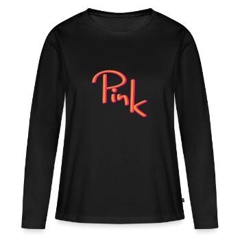 rose - T-shirt manches longues Premium bio Femme - noir - Devant - Julia (174cm)