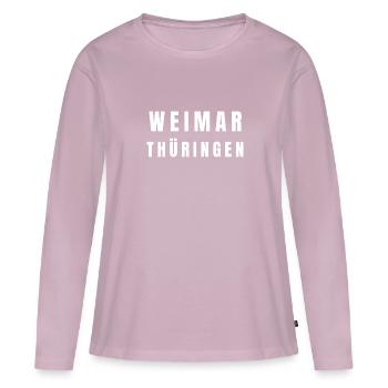 Weimar, Thuringe - T-shirt manches longues Premium bio Femme - rose poudré - Devant - Julia (174cm)
