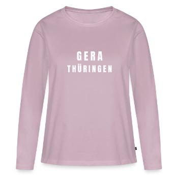 Gera, Thuringe - T-shirt manches longues Premium bio Femme - rose poudré - Devant - Julia (174cm)