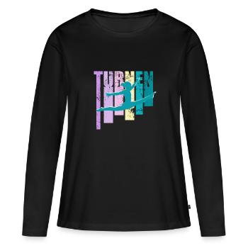 Turnen, Mädchen Bodenturnen - Frauen Premium Bio Langarmshirt - Schwarz - Vorne - Julia (174cm)