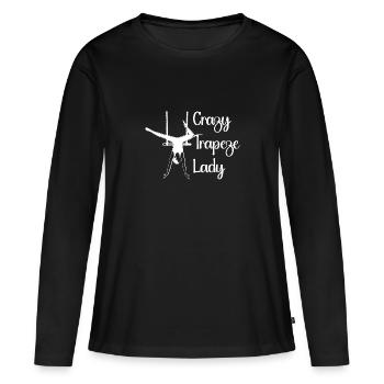 Circus Graphic Crazy Trapeze Lady Circus Performer - Women's Premium Organic Long Sleeve Shirt - black - Front - Julia (174cm)