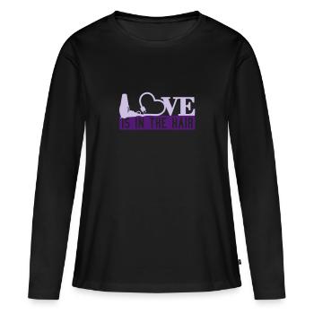 Love is in the hair (2c) - Frauen Premium Bio Langarmshirt - Schwarz - Vorne - Julia (174cm)