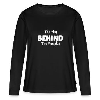 L’homme derrière la citrouille - T-shirt manches longues Premium bio Femme - noir - Devant - Julia (174cm)