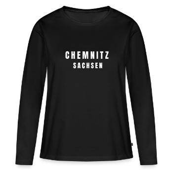 Chemnitz, Saxe - T-shirt manches longues Premium bio Femme - noir - Devant - Julia (174cm)