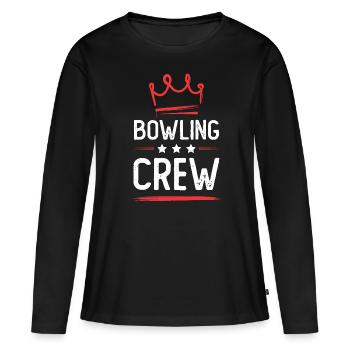 Équipe de bowling - T-shirt manches longues Premium bio Femme - noir - Devant - Julia (174cm)