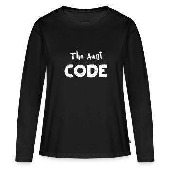 Le code de tante - Tante - T-shirt manches longues Premium bio Femme - noir - Devant - Julia (174cm)