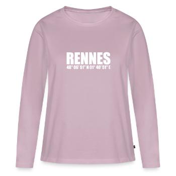 Rennes coordinates - Women's Premium Organic Long Sleeve Shirt - dusky pink - Front - Julia (174cm)
