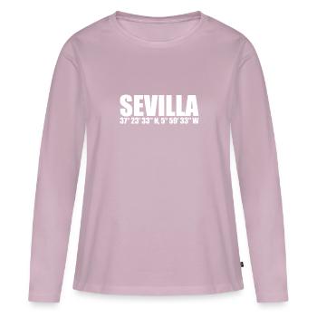 Sevilla Koordinaten - Frauen Premium Bio Langarmshirt - Altrosa - Vorne - Julia (174cm)