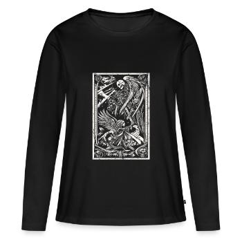 Punk Design Ange Squelette - T-shirt manches longues Premium bio Femme - noir - Devant - Julia (174cm)