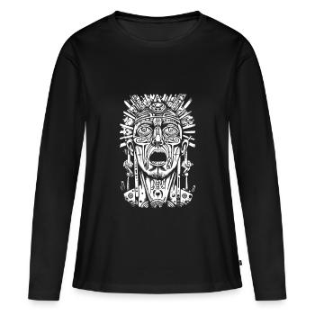 Punk tatouage gothique - T-shirt manches longues Premium bio Femme - noir - Devant - Julia (174cm)
