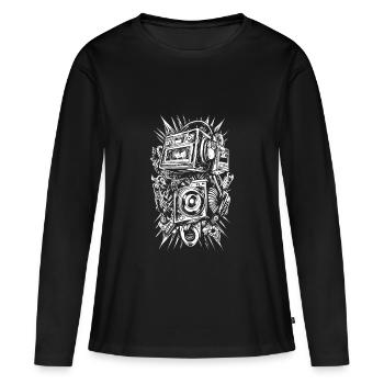 I love music - Women's Premium Organic Long Sleeve Shirt - black - Front - Julia (174cm)