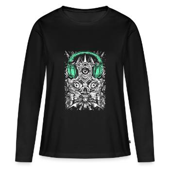 Punkrocker - Frauen Premium Bio Langarmshirt - Schwarz - Vorne - Julia (174cm)