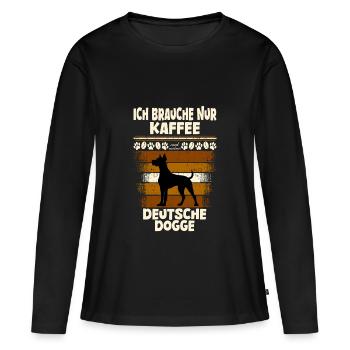 Café Great Dane - T-shirt manches longues Premium bio Femme - noir - Devant - Julia (174cm)