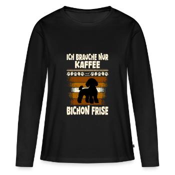 Bichon frisé - T-shirt manches longues Premium bio Femme - noir - Devant - Julia (174cm)