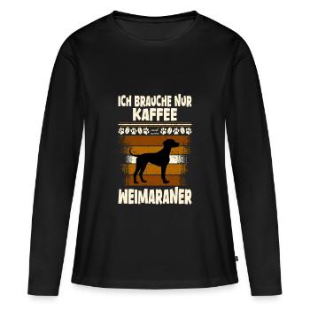 Weimaraner coffee - Women's Premium Organic Long Sleeve Shirt - black - Front - Julia (174cm)