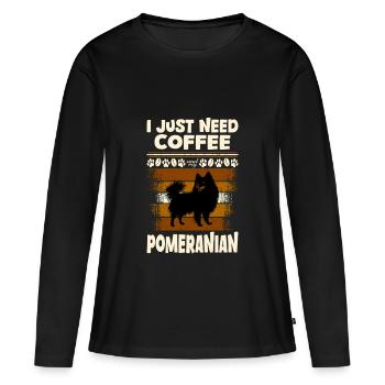 Café de Poméranie - T-shirt manches longues Premium bio Femme - noir - Devant - Julia (174cm)