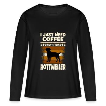 Coffee Rottweiler - Women's Premium Organic Long Sleeve Shirt - black - Front - Julia (174cm)