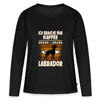 Labrador coffee - Women's Premium Organic Long Sleeve Shirt - black - Front - Julia (174cm)