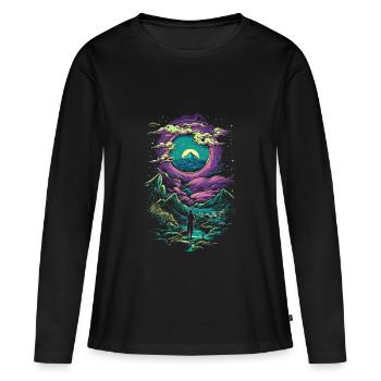 Fantaisie Magie Mystique - T-shirt manches longues Premium bio Femme - noir - Devant - Julia (174cm)