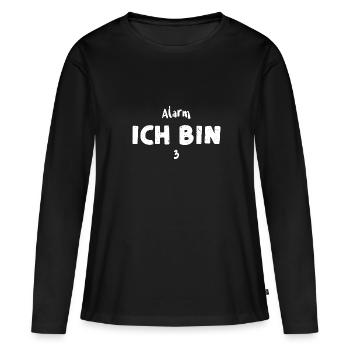 Alarm Ich Bin 3 - 3rd Birthday - Frauen Premium Bio Langarmshirt - Schwarz - Vorne - Julia (174cm)