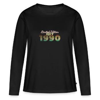 35e anniversaire édition limitée (SCR) 07/1990 - T-shirt manches longues Premium bio Femme - noir - Devant - Julia (174cm)