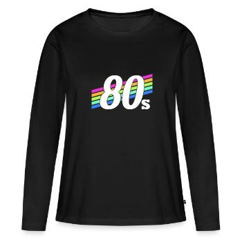 graphique néon - T-shirt manches longues Premium bio Femme - noir - Devant - Julia (174cm)